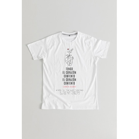 Camiseta Corazón contento braille unisex