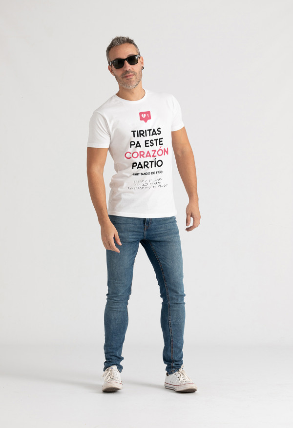 Camiseta Corazón partío braille unisex