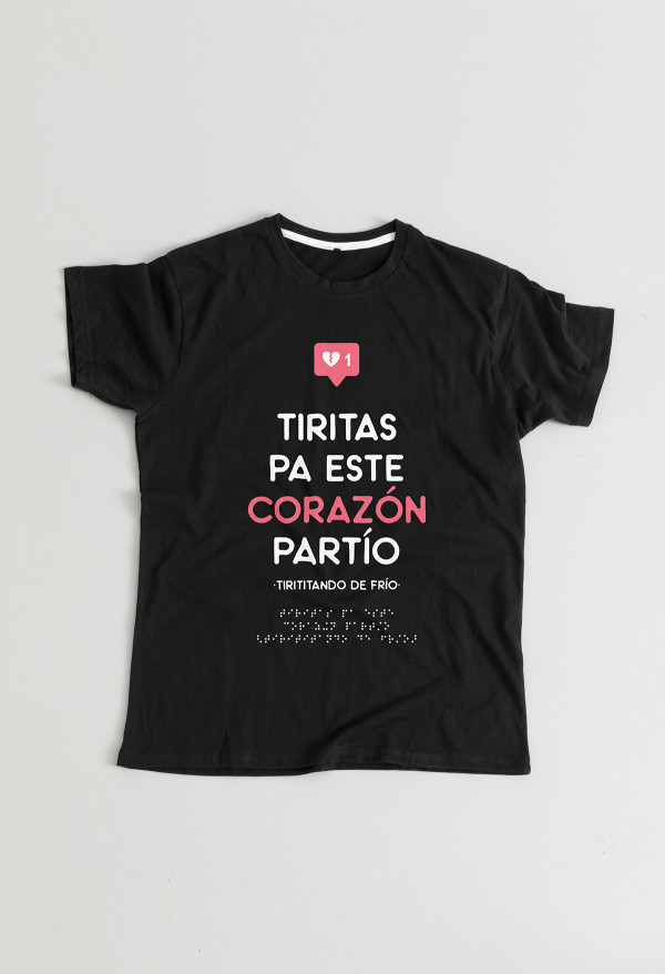 Camiseta Corazón partío braille chica