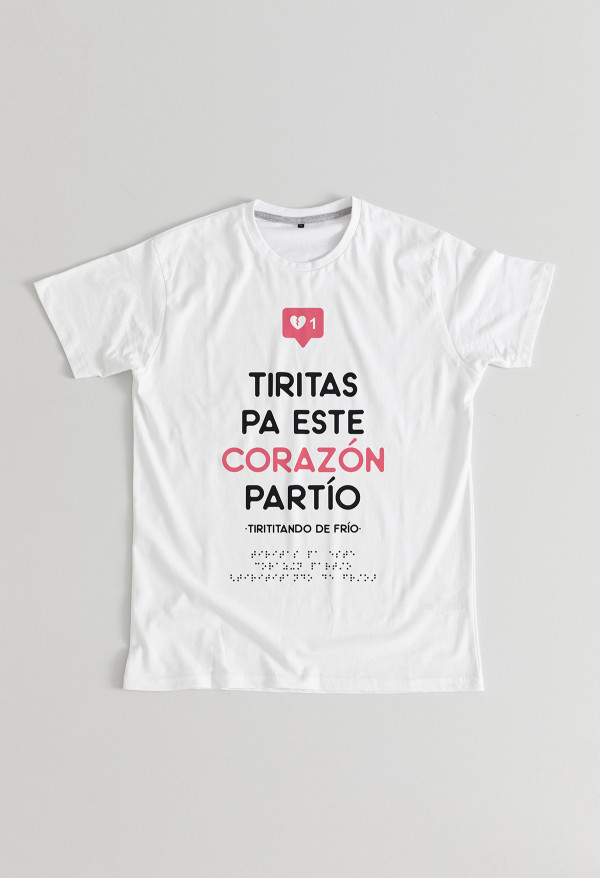 Camiseta Corazón partío braille chica