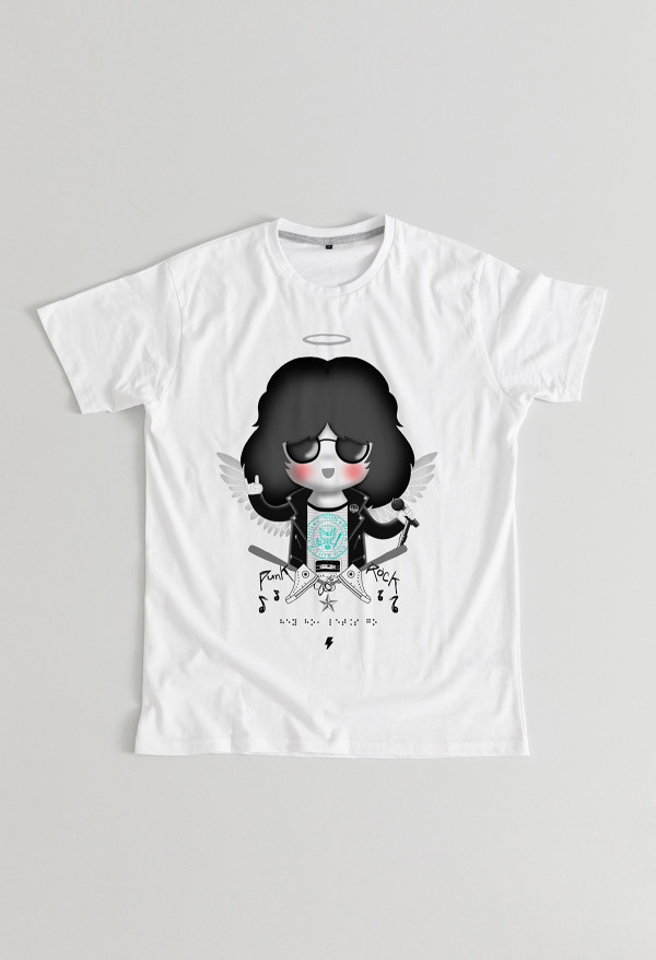 Camiseta Joey angel BN Braille Chica