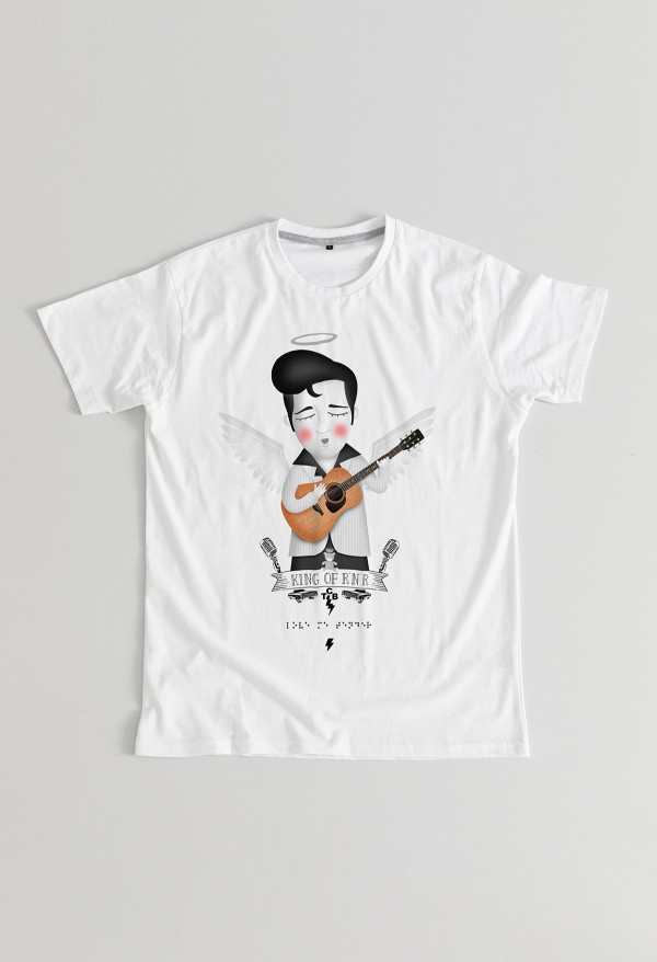 Camiseta Elvis angel BN Braille Chica