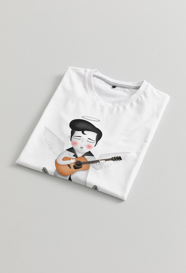 Camiseta Elvis angel BN Braille Unisex