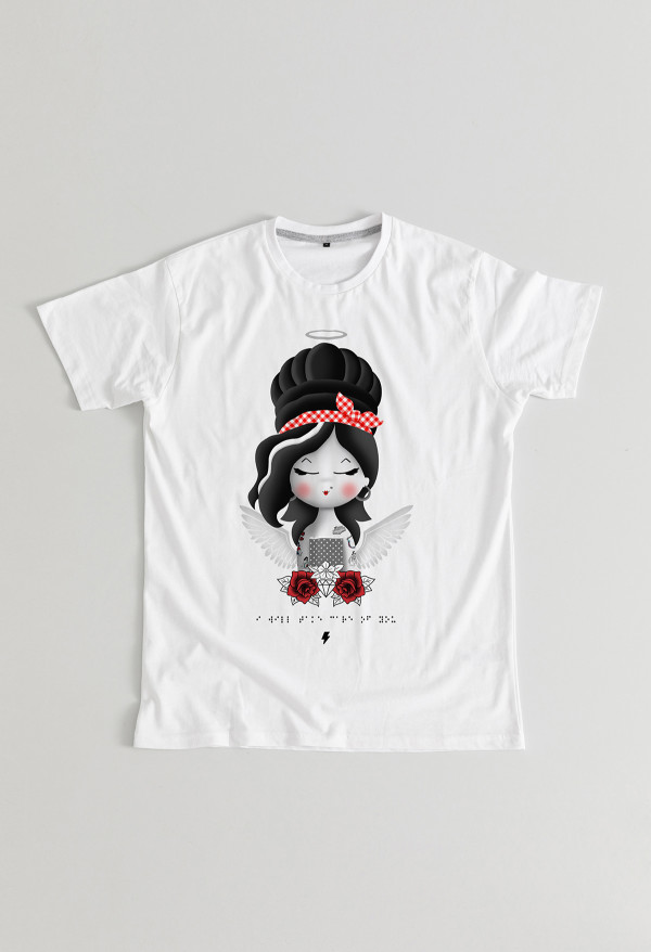 Camiseta Amy angel BN Braille Chica