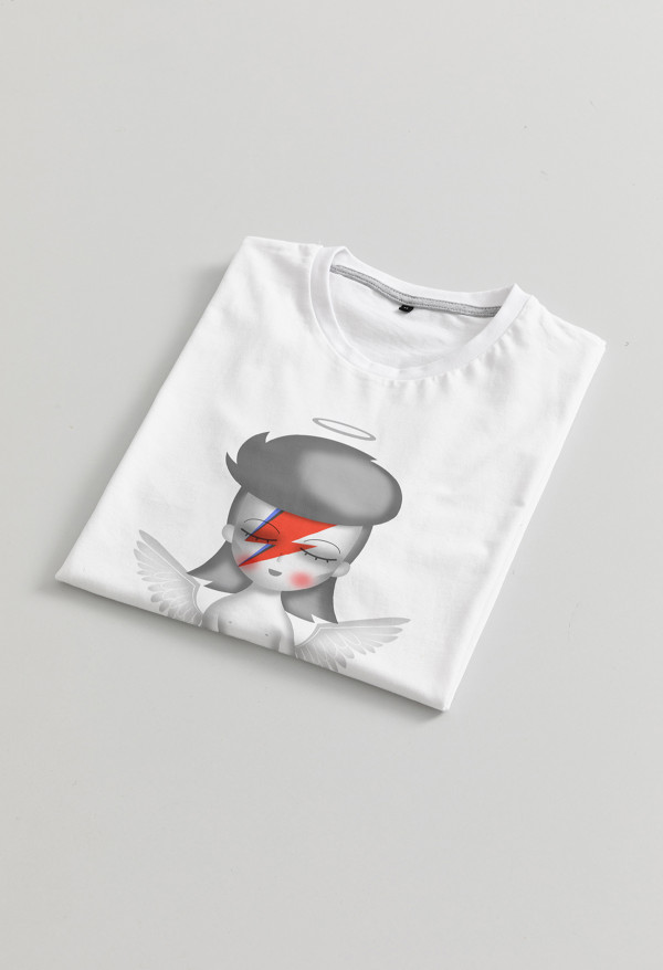 Camiseta Bowie angel BN Braille Chica