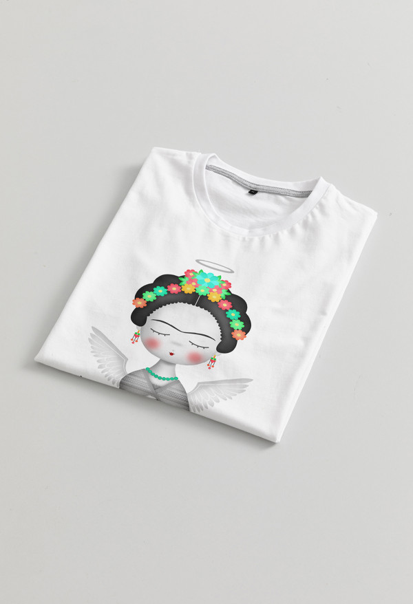Camiseta Frida angel BN Braille Unisex