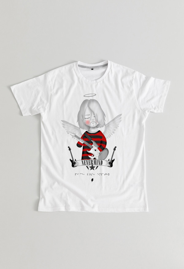 Camiseta Kurt angel BN Braille Chica