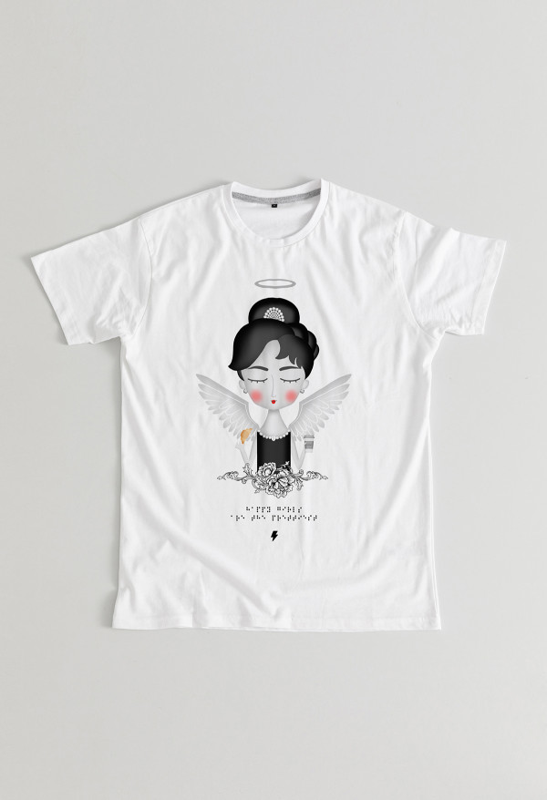 Camiseta Audrey angel BN Braille Chica