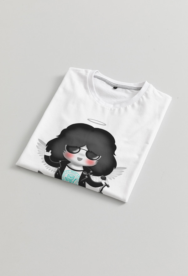 Camiseta Joey angel BN chica