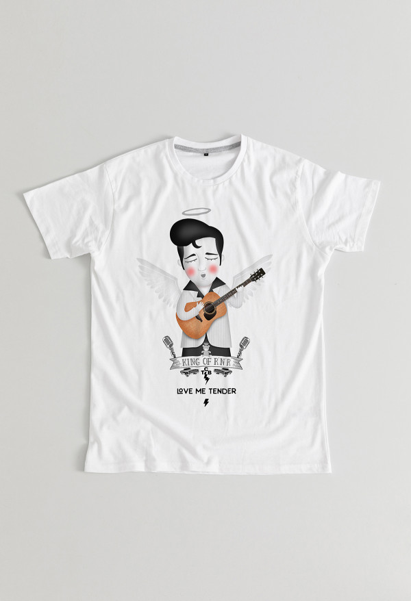 Camiseta Elvis angel BN Chica