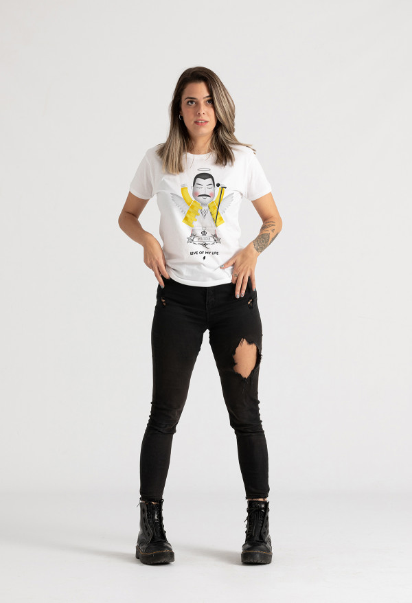 Camiseta Freddie angel BN Chica