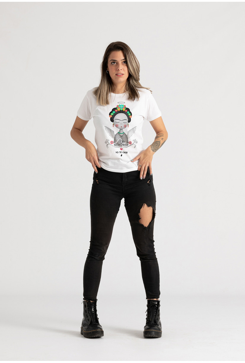 Camiseta Frida angel BN Chica