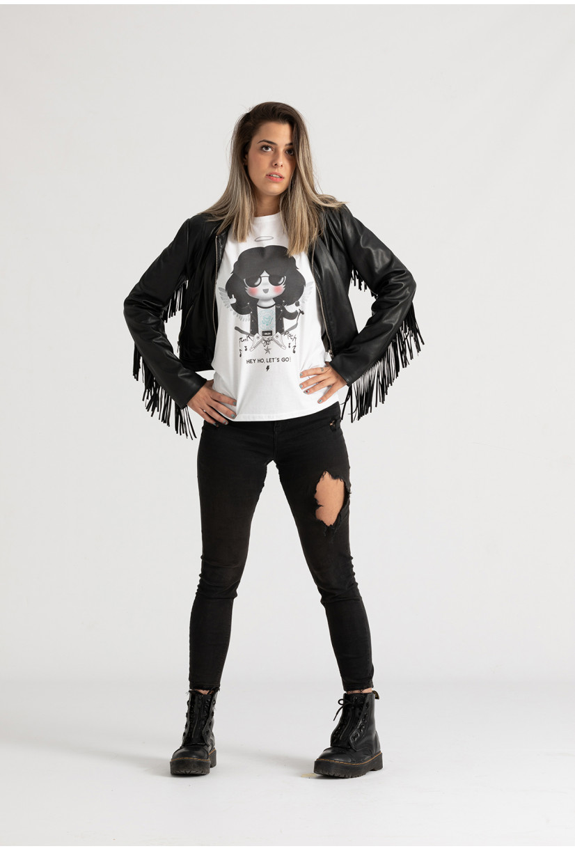 Camiseta Joey angel BN chica