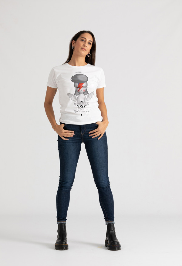 Camiseta Bowie angel BN Braille Chica